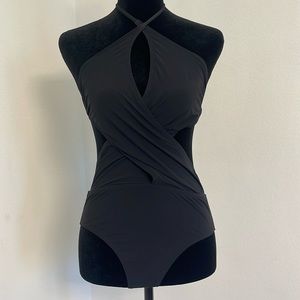 Tory Burch Black One-piece swimsuit.